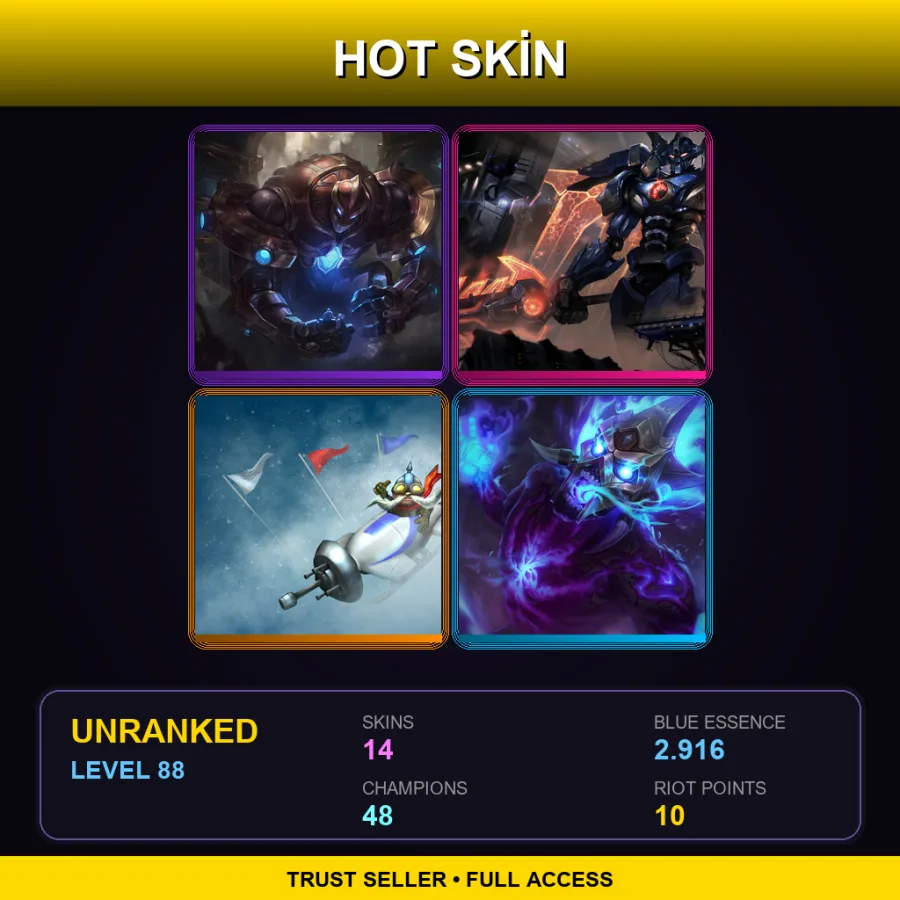 LAN | Lv88 | Unranked | 14 Skin | 48 Champ