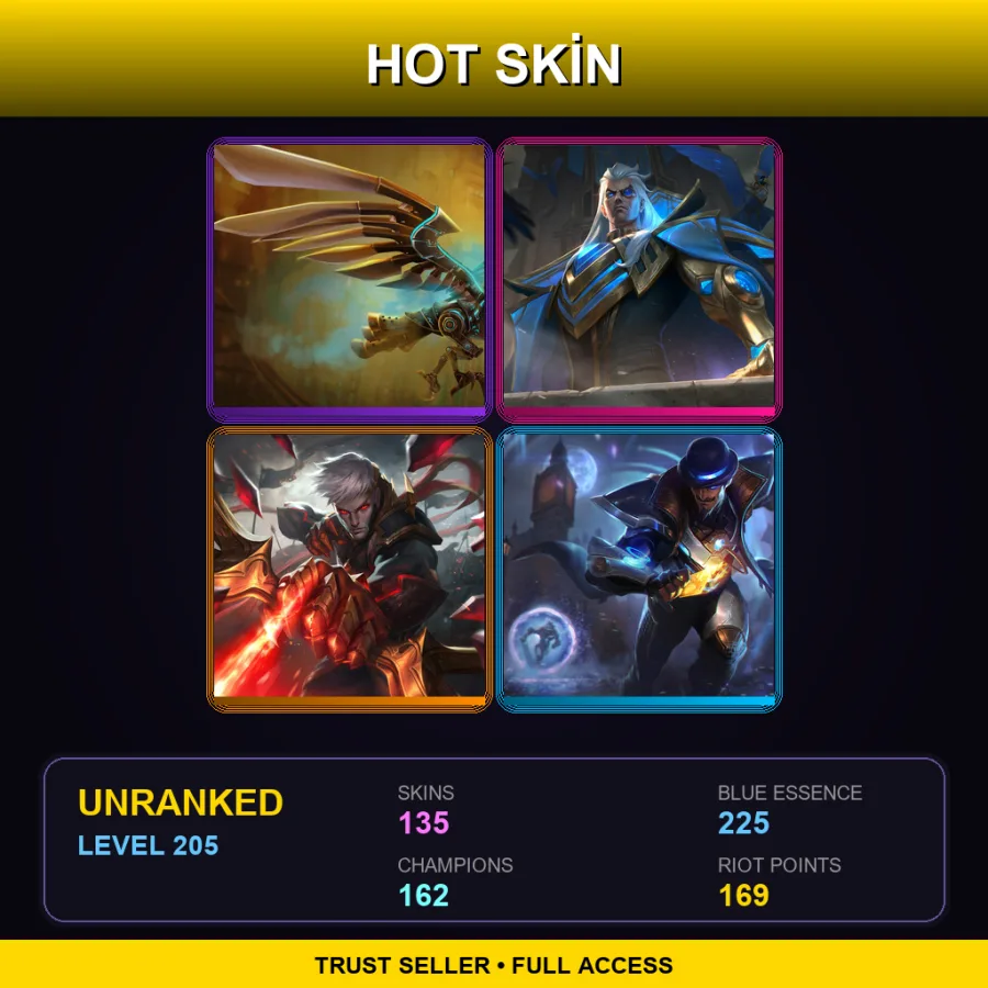 BR | Lv205 | Unranked | 135 Skin | 162 Champ