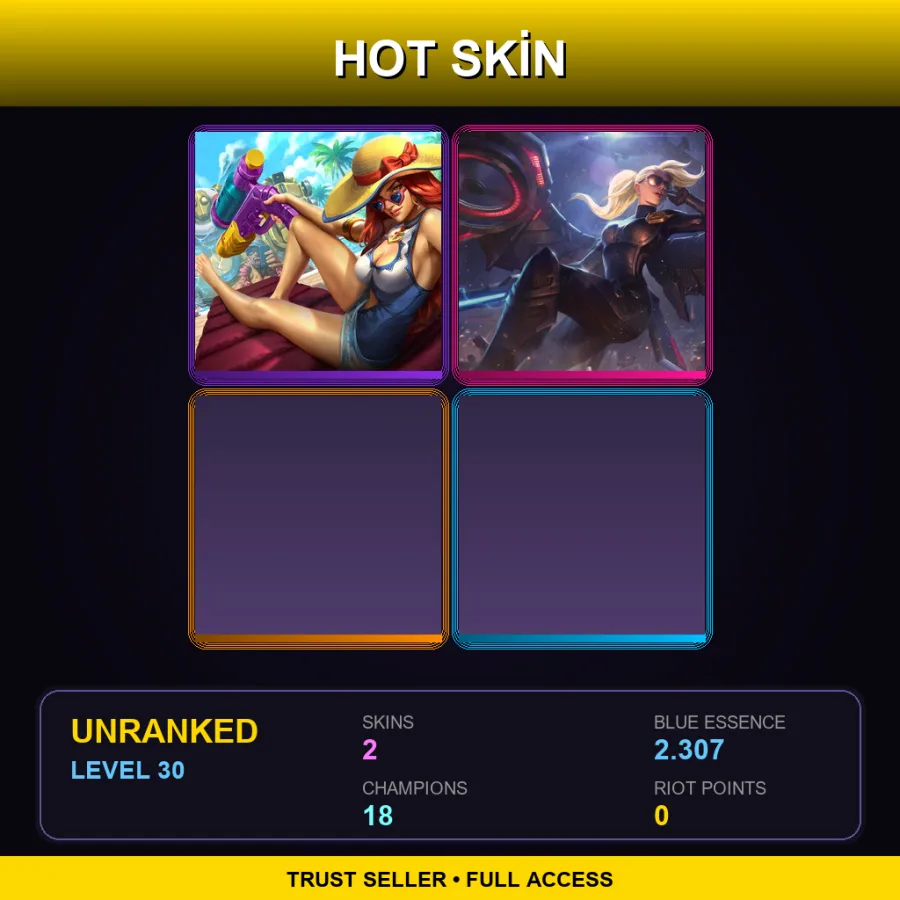 TR | Lv30 | Unranked | 2 Skin | 18 Champ