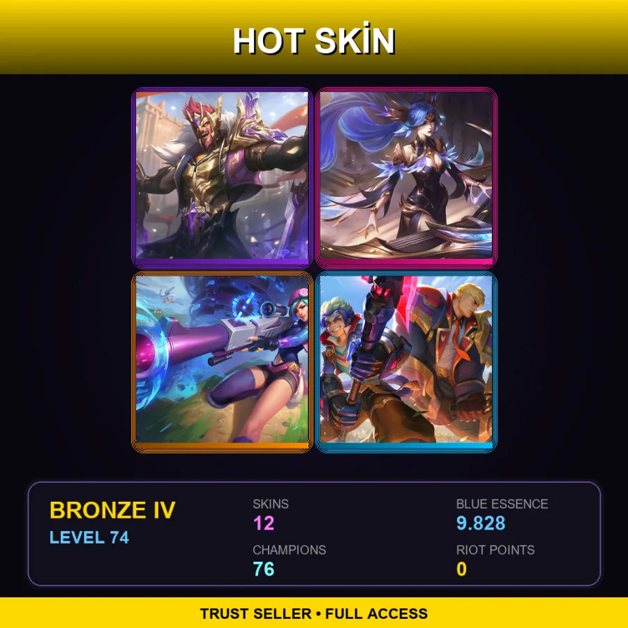 TR | Lv74 | Bronze IV | 12 Skin | 76 Champ