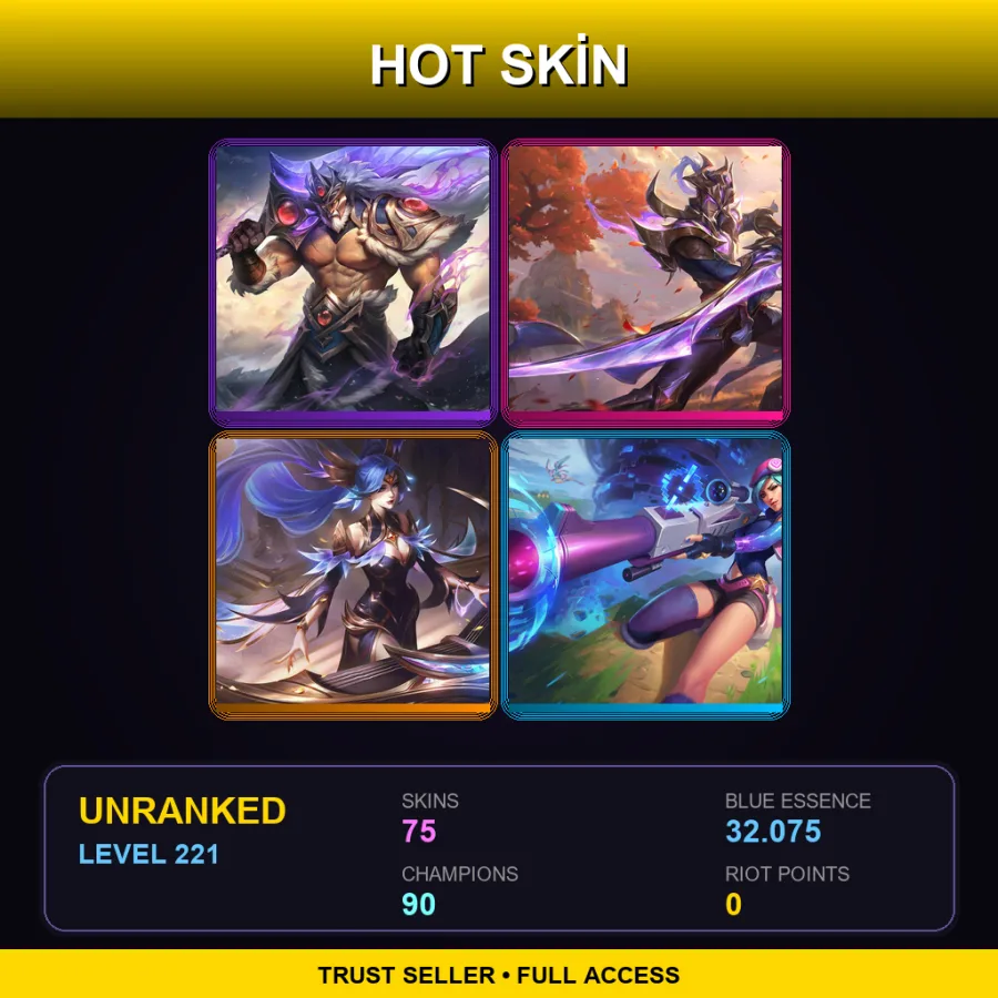 SG | Lv221 | Unranked | 75 Skin | 90 Champ — Cosmic Charger Hecarim