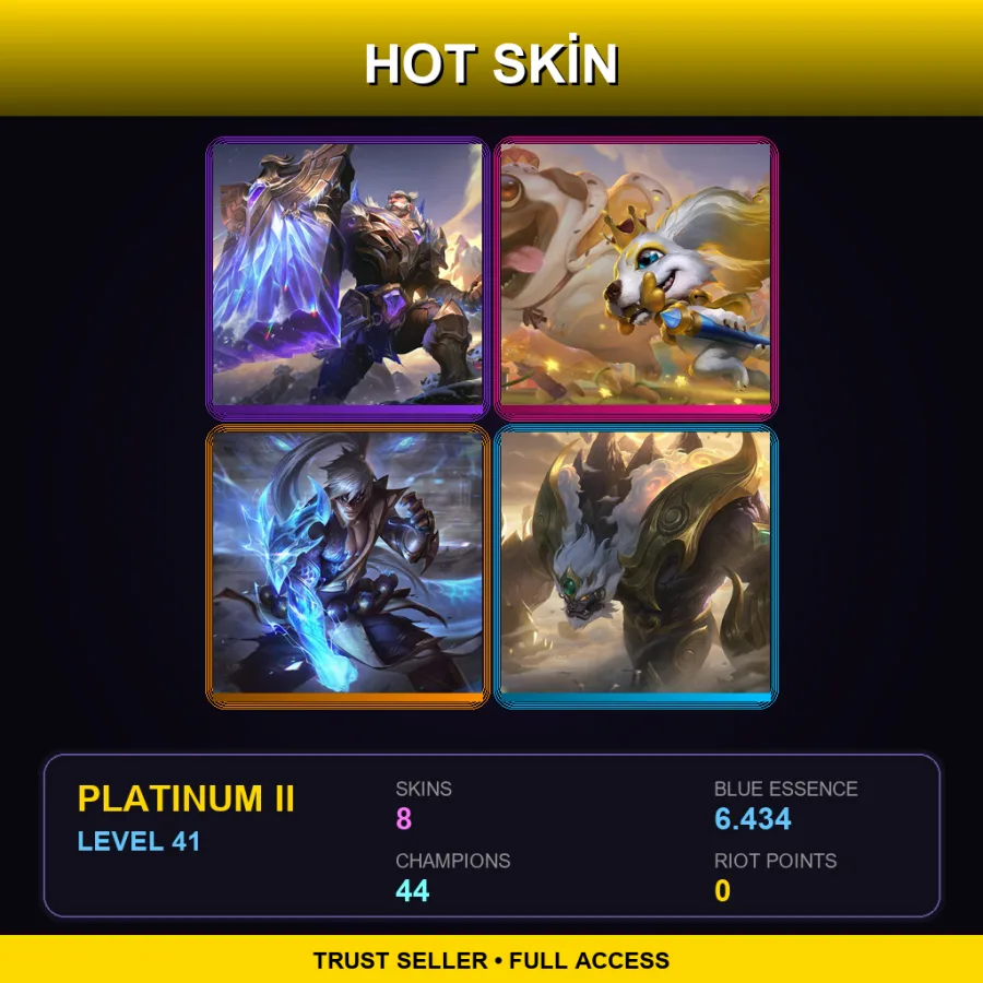 VN | Lv41 | Platinum II | 8 Skin | 44 Champ — LoL account