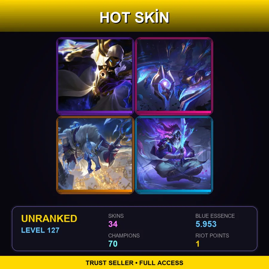 TR | Lv127 | Unranked | 34 Skin | 70 Champ — Soul Fighter Viego