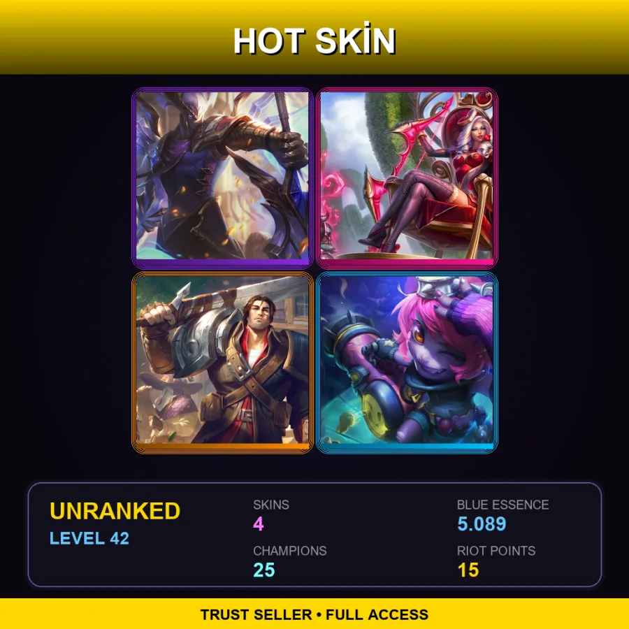 LAN | Lv42 | Unranked | 4 Skin | 25 Champ