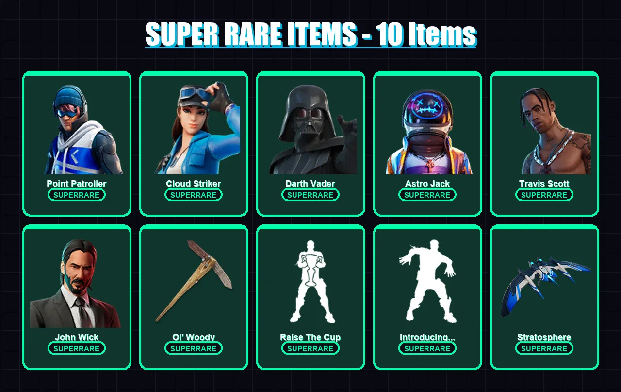 [PC] | Point Patroller | Cloud Striker | Darth Vader | Astro Jack | Travis Scott | 245 skin | 248 pickaxe | 222 emote | 198 glider | Lv3086