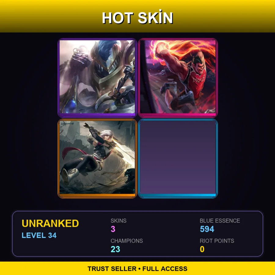 BR | Lv34 | Unranked | 3 Skin | 23 Champ