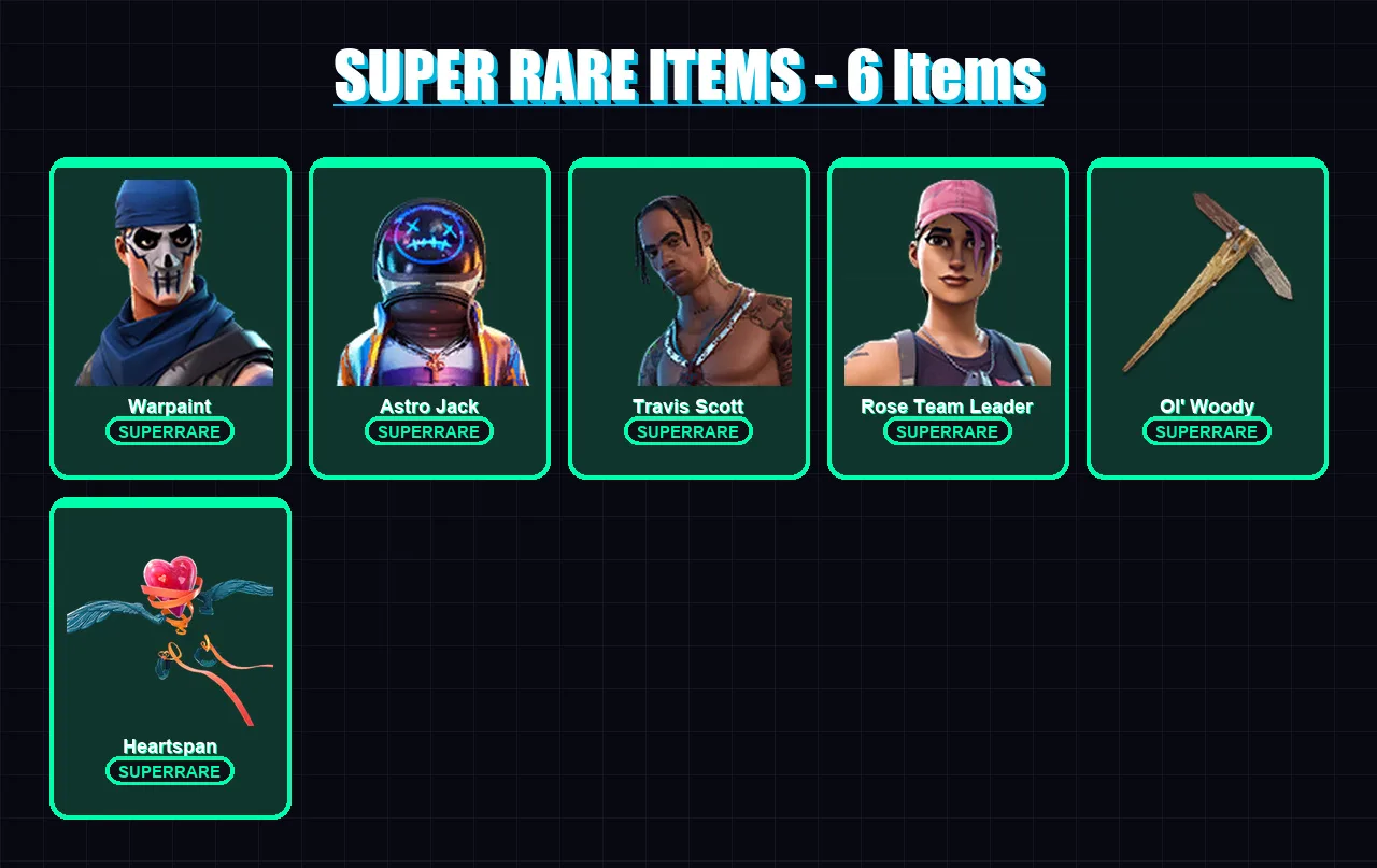 [PC/XBOX/PSN] | Warpaint | Astro Jack | Travis Scott | Rose Team Leader | The Ice King | 52 skin | 69 pickaxe | 69 emote | 57 glider | Lv869