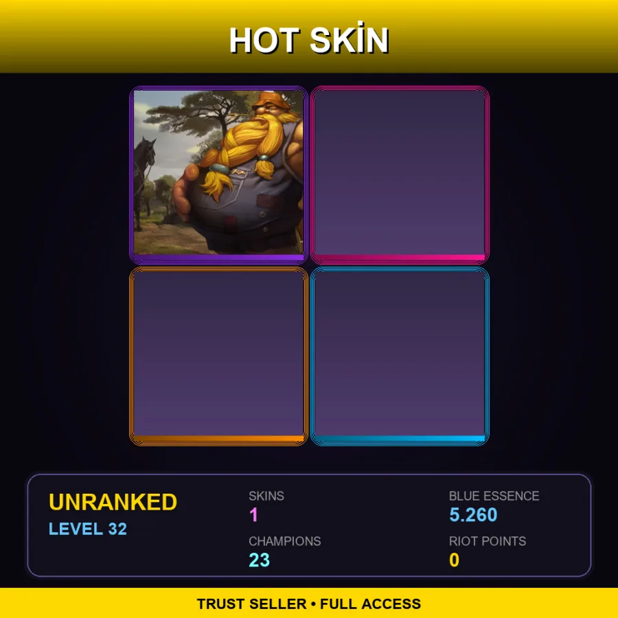 BR | Hillbilly Gragas | 1 Skin | 23 Champ | Lv32
