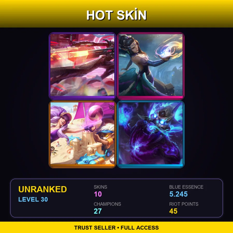 EUNE | Lv30 | Unranked | 10 Skin | 27 Champ
