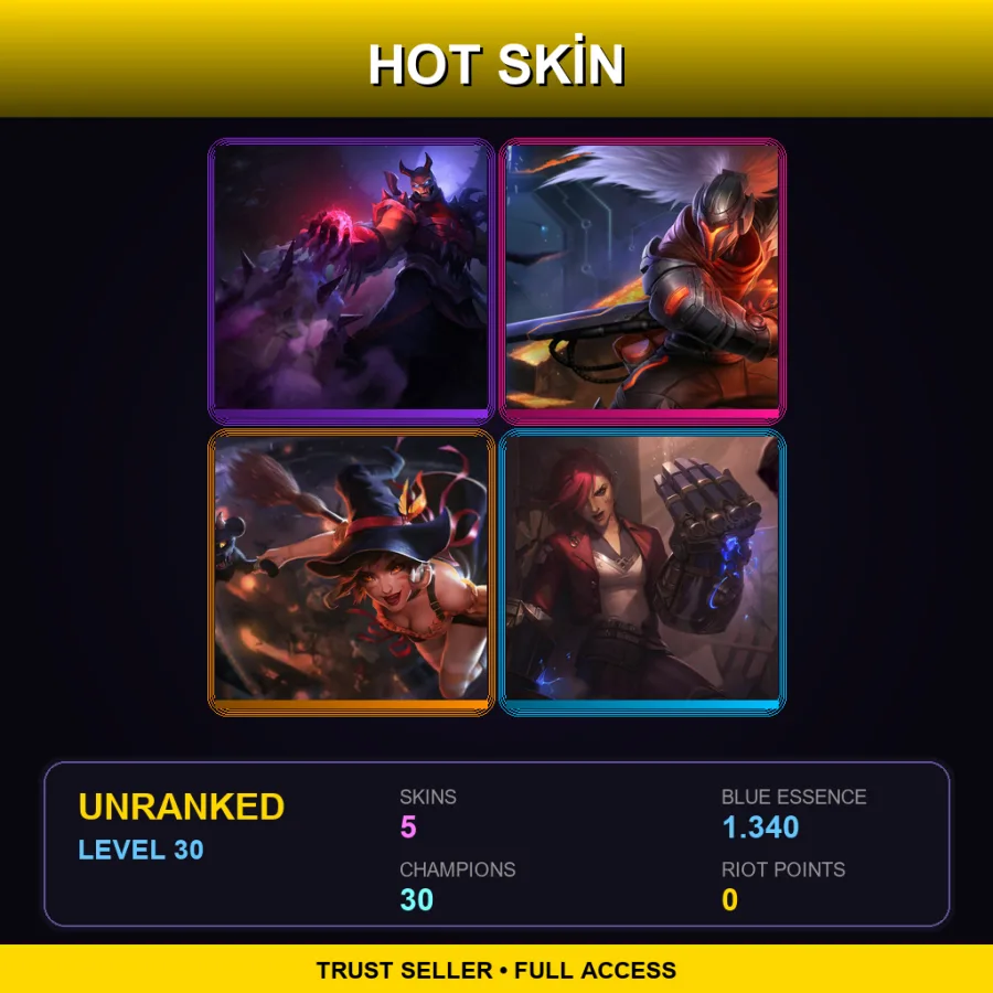 LAN | Lv30 | Unranked | 5 Skin | 30 Champ
