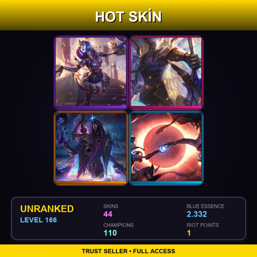 SG | Lv166 | Unranked | 44 Skin | 110 Champ — Bladecraft Orianna