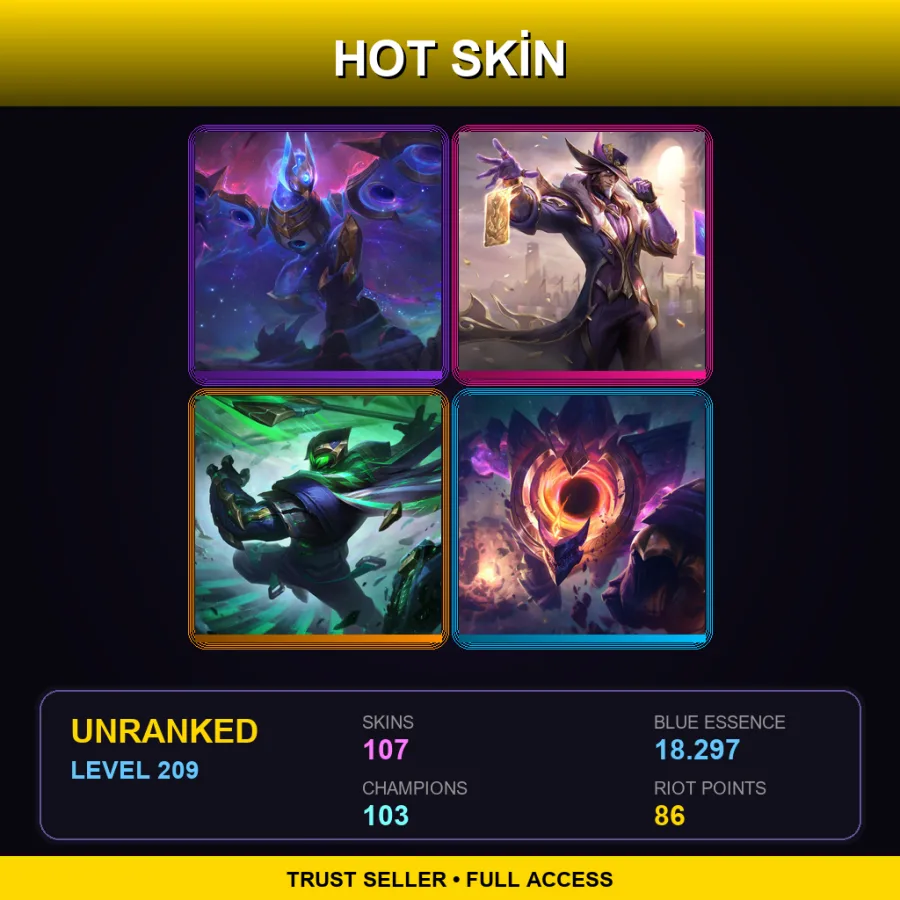EUNE | Lv209 | Unranked | 107 Skin | 103 Champ — Elderwood Ahri