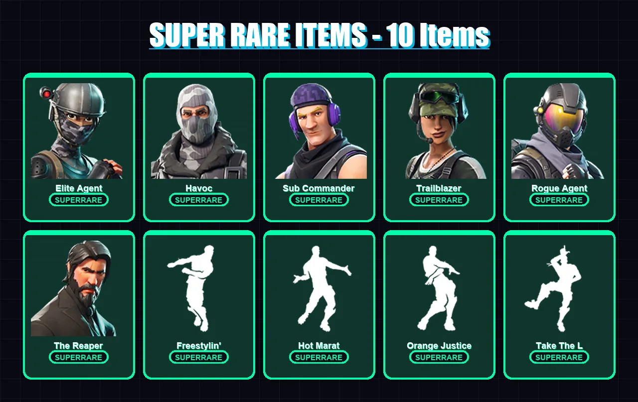 [PC/XBOX/PSN] | Elite Agent | Havoc | Sub Commander | Trailblazer | Rogue Agent | 48 skin | 64 pickaxe | 43 emote | 48 glider | Lv794 — Fortnite account