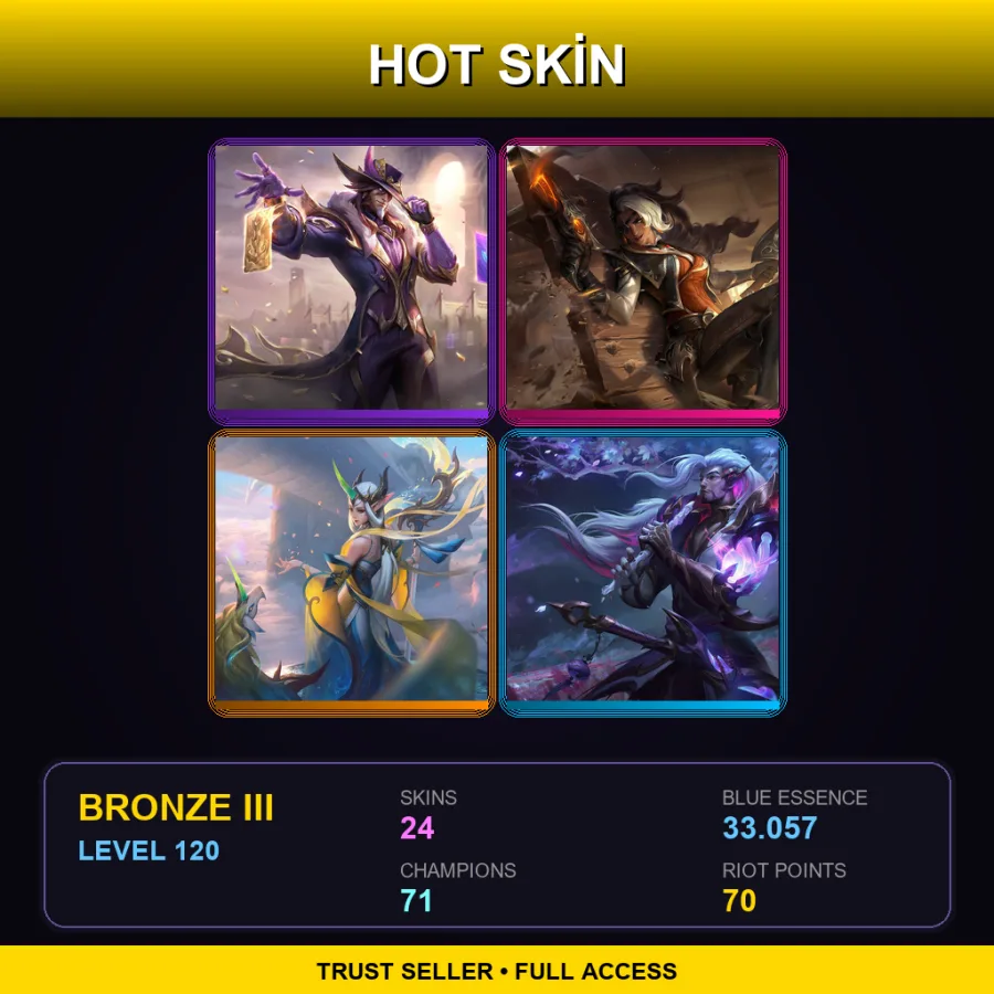 EUNE | Lv120 | Bronze III | 24 Skin | 71 Champ