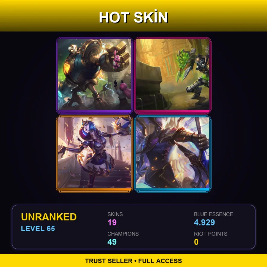 SG | Lv65 | Unranked | 19 Skin | 49 Champ