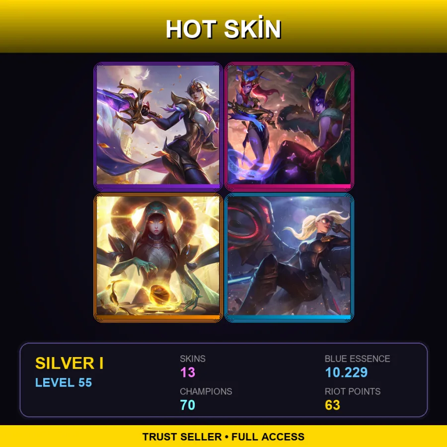 EUNE | Lv55 | Silver I | 13 Skin | 70 Champ