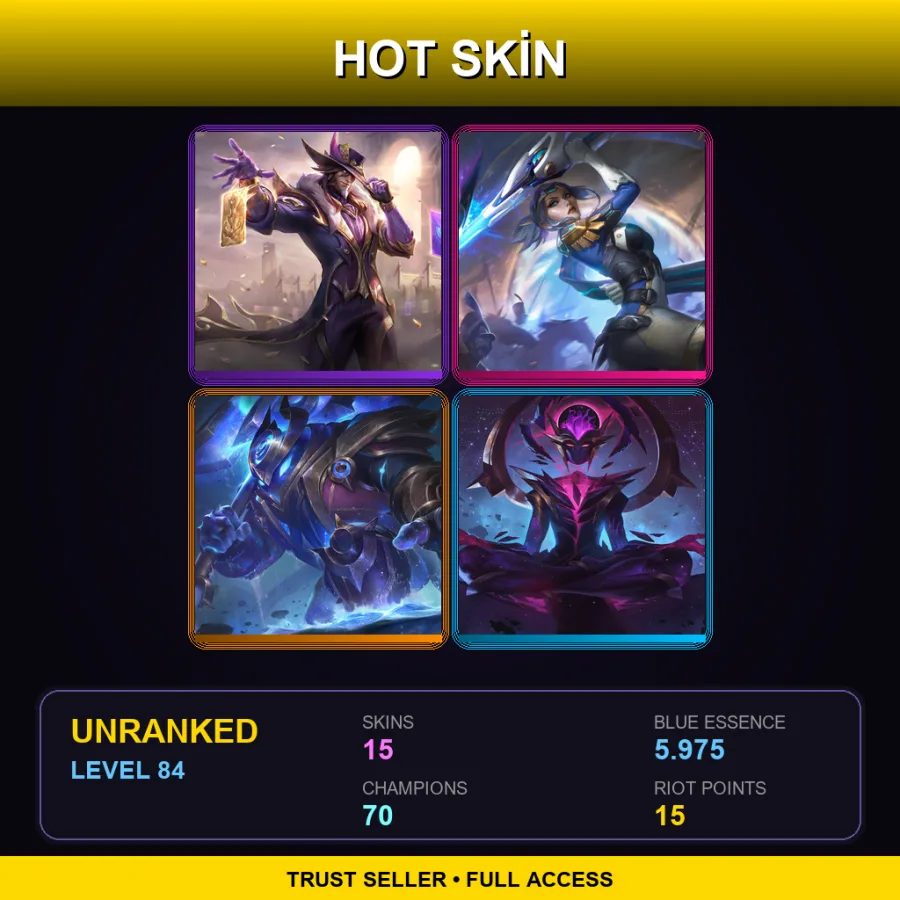 EUNE | Lv84 | Unranked | 15 Skin | 70 Champ — LoL account