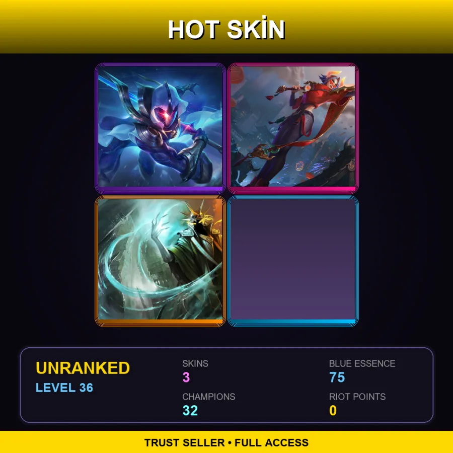 LAS | Lv36 | Unranked | 3 Skin | 32 Champ — Lunar Beast Fiora