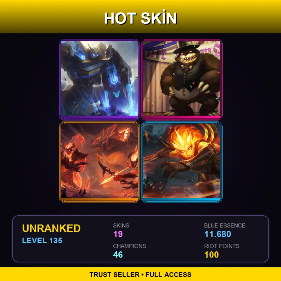 LAS | Lv135 | Unranked | 19 Skin | 46 Champ
