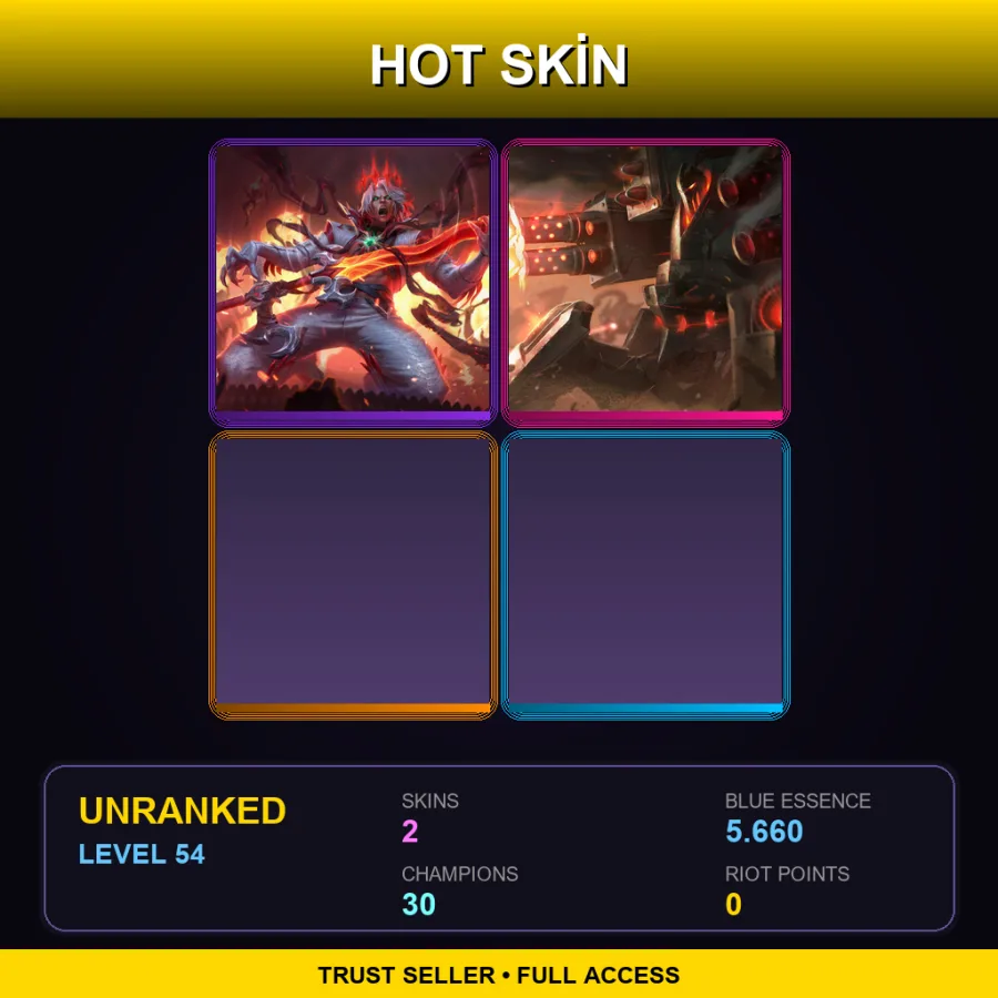 EUW | Lv54 | Unranked | 2 Skin | 30 Champ