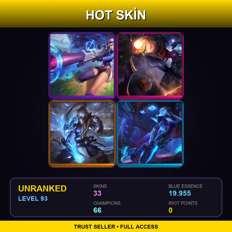 TR | Lv93 | Unranked | 33 Skin | 66 Champ