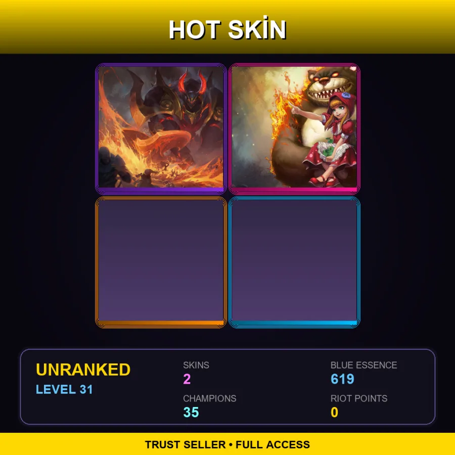 EUW | Lv31 | Unranked | 2 Skin | 35 Champ — LoL account