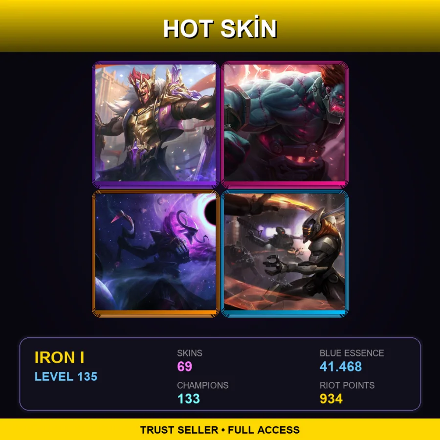 NA | Victorious Draven | Hextech Sion | Dark Star Thresh | PROJECT: Yi | 69 Skin | 133 Champ | Iron I | Lv135