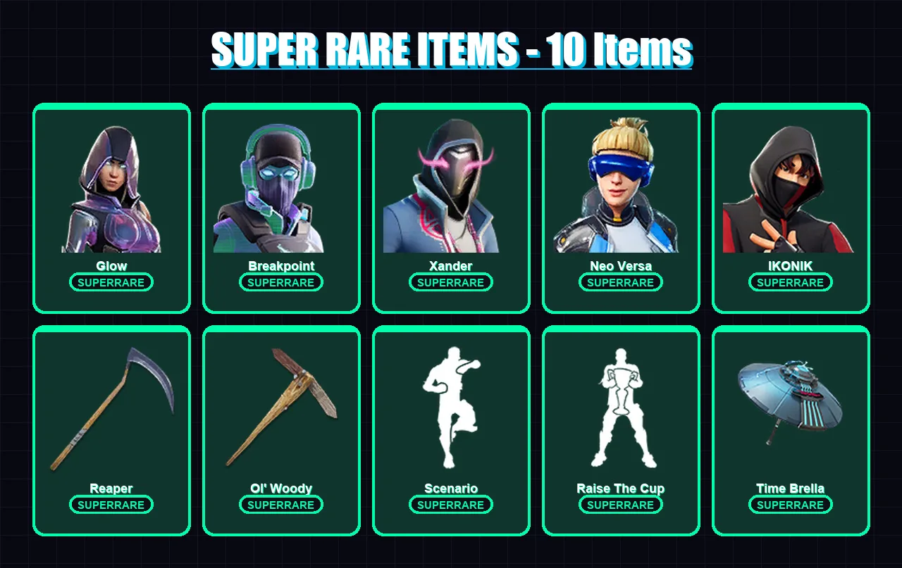 [PS4/PS5/PC] | Glow | Breakpoint | Xander | Neo Versa | IKONIK | 210 skin | 240 pickaxe | 193 emote | 196 glider | Lv2740