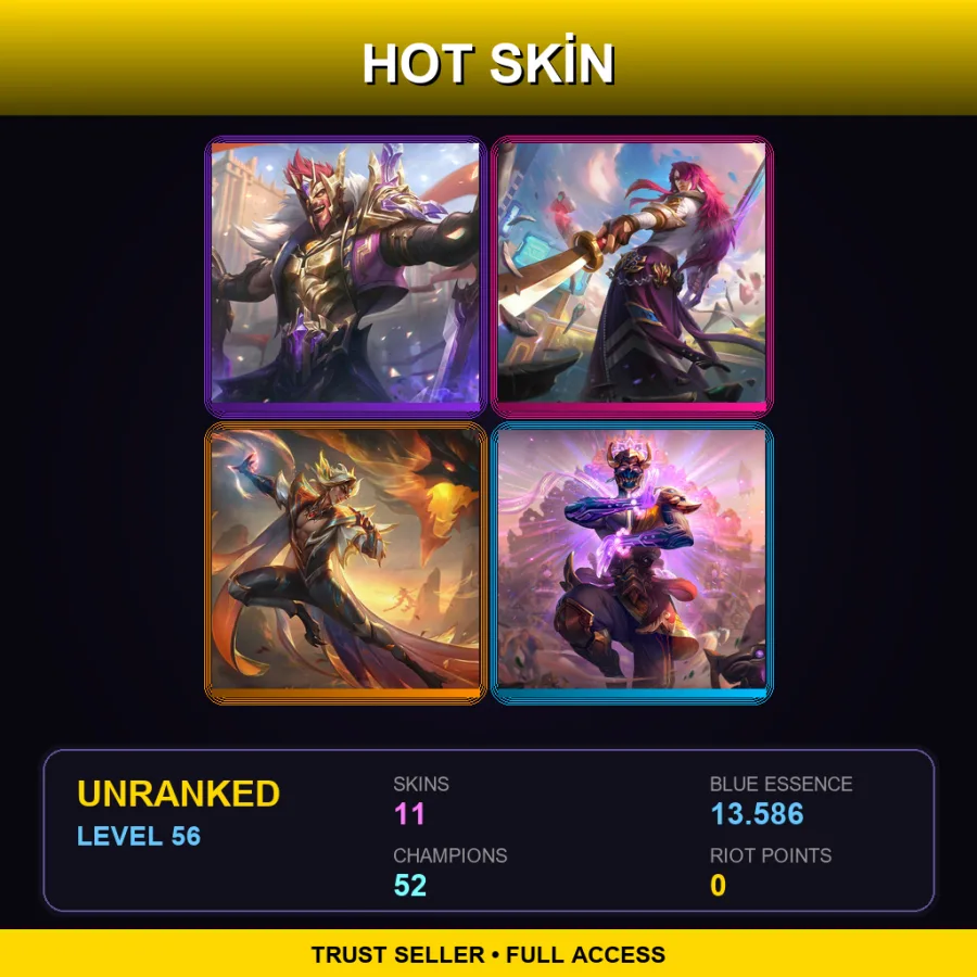 EUW | Lv56 | Unranked | 11 Skin | 52 Champ — Muay Thai Lee Sin