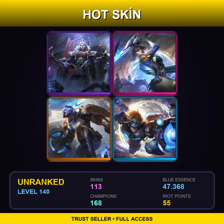 VN | Lv140 | Unranked | 113 Skin | 168 Champ — All Star Akali