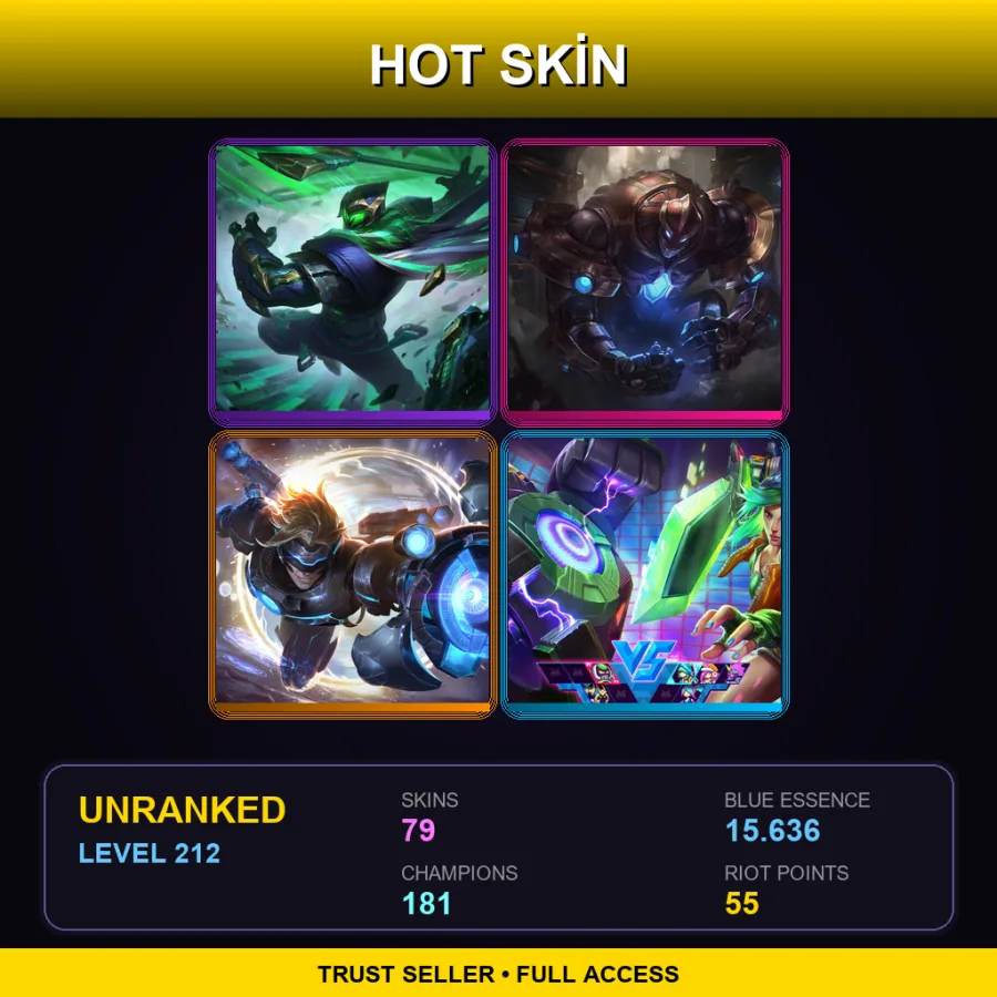 VN | Lv212 | Unranked | 79 Skin | 181 Champ