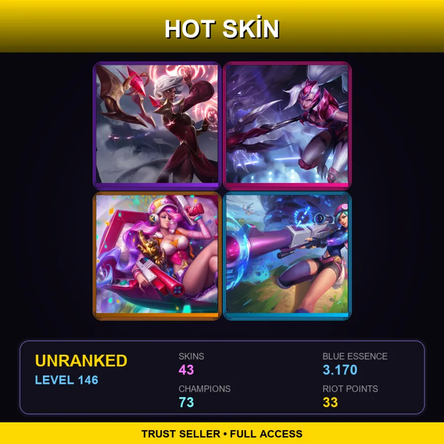 VN | Lv146 | Unranked | 43 Skin | 73 Champ