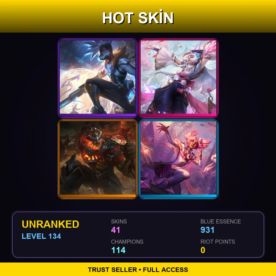 LAN | Pulsefire Ekko | Spirit Blossom Syndra | High Noon Mordekaiser | Star Guardian Taliyah | 41 Skin | 114 Champ | Lv134
