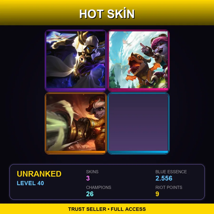 TR | Lv40 | Unranked | 3 Skin | 26 Champ