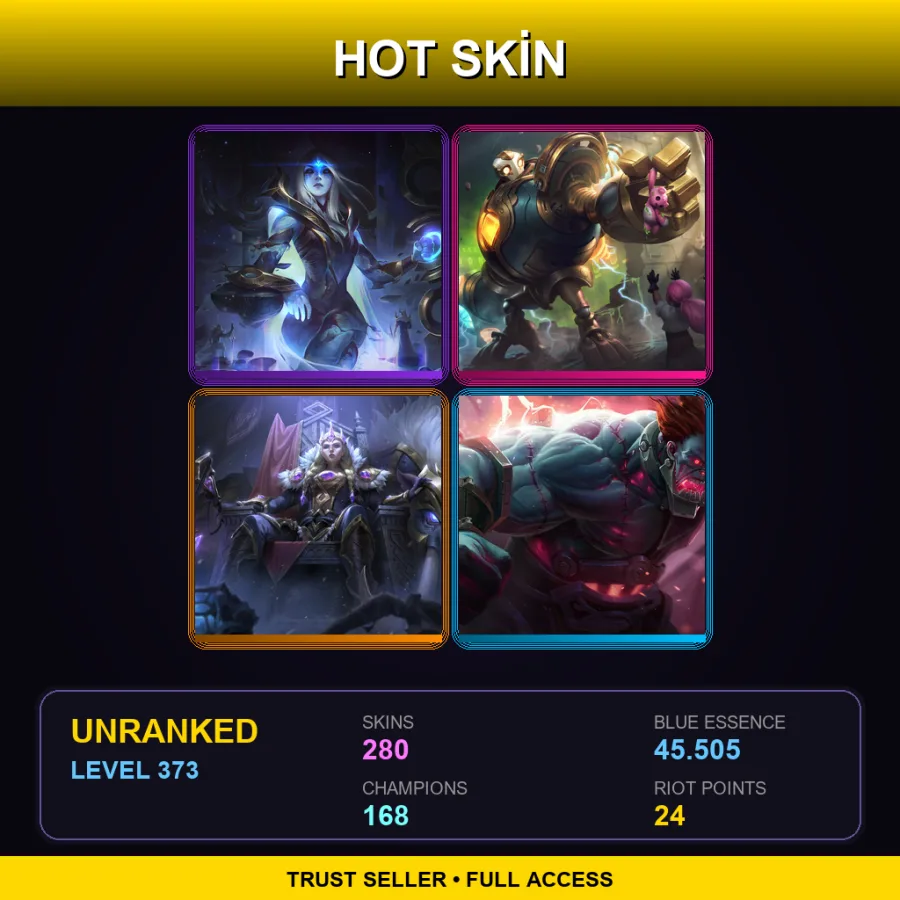 EUW | Lv373 | Unranked | 280 Skin | 168 Champ — Augmented Singed