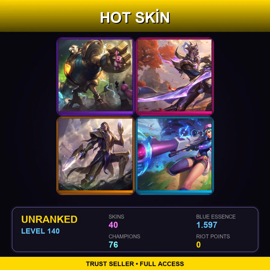 BR | Lv140 | Unranked | 40 Skin | 76 Champ