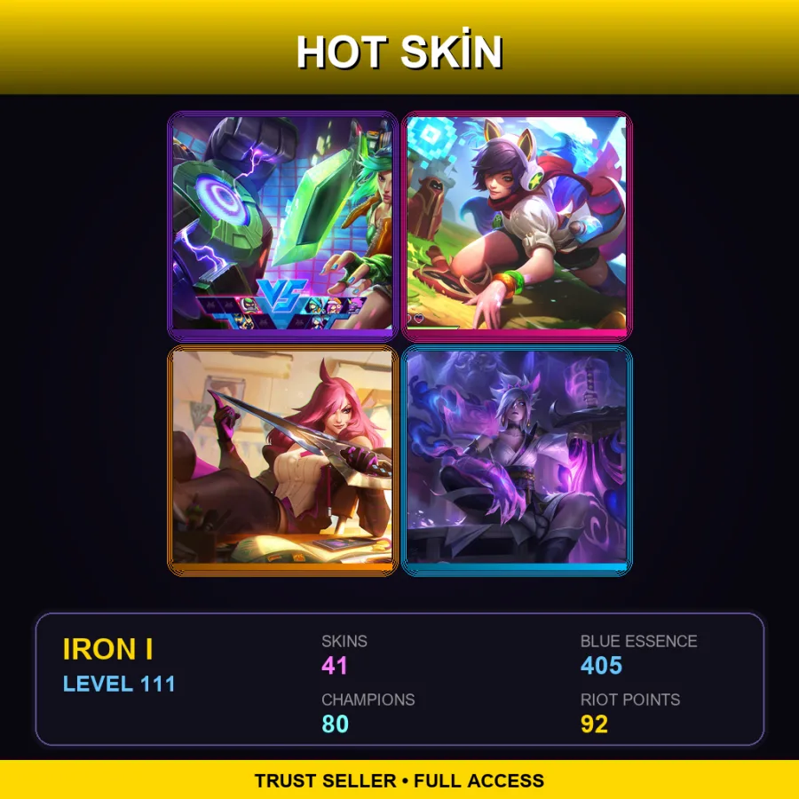 NA | Lv111 | Iron I | 41 Skin | 80 Champ