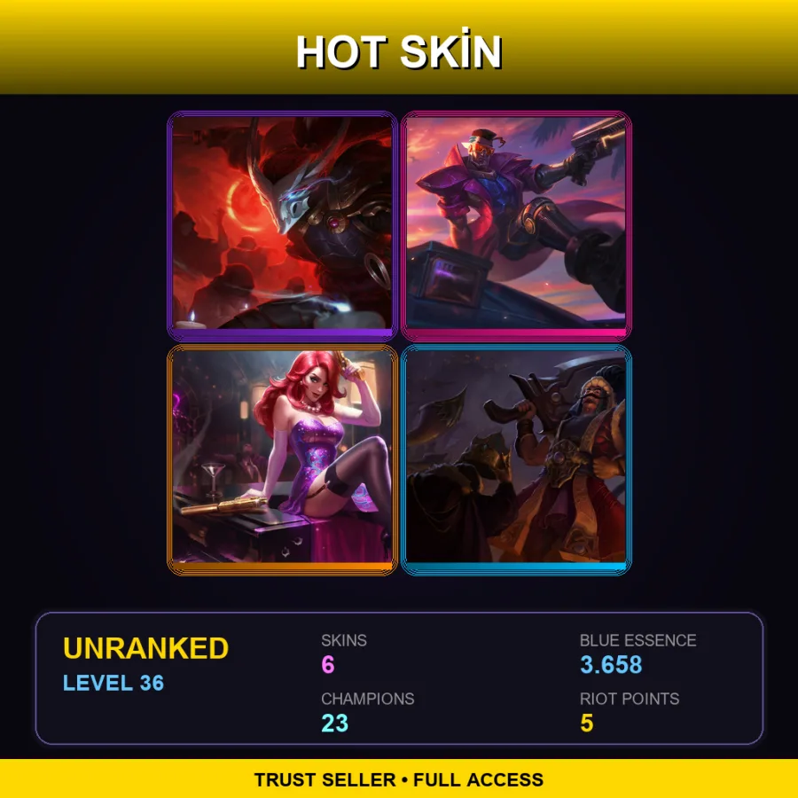 TR | Lv36 | Unranked | 6 Skin | 23 Champ — LoL account