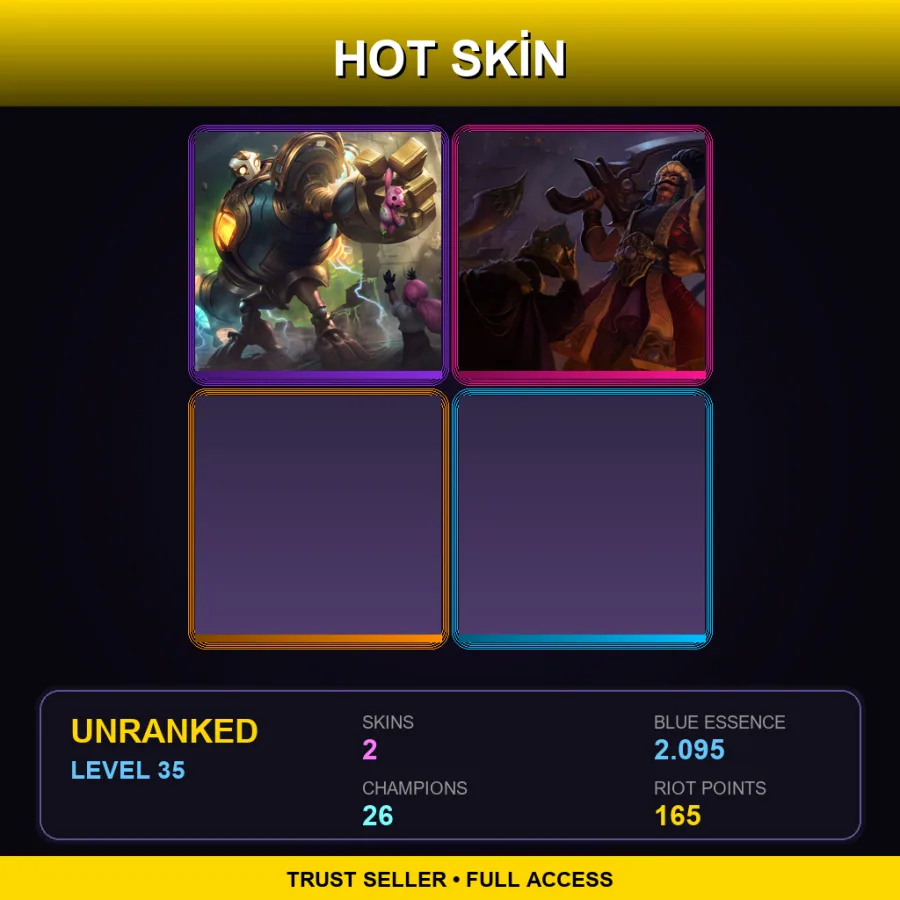 OCE | Lv35 | Unranked | 2 Skin | 26 Champ