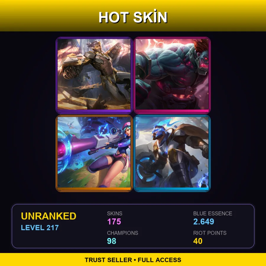 NA | Lv217 | Unranked | 175 Skin | 98 Champ