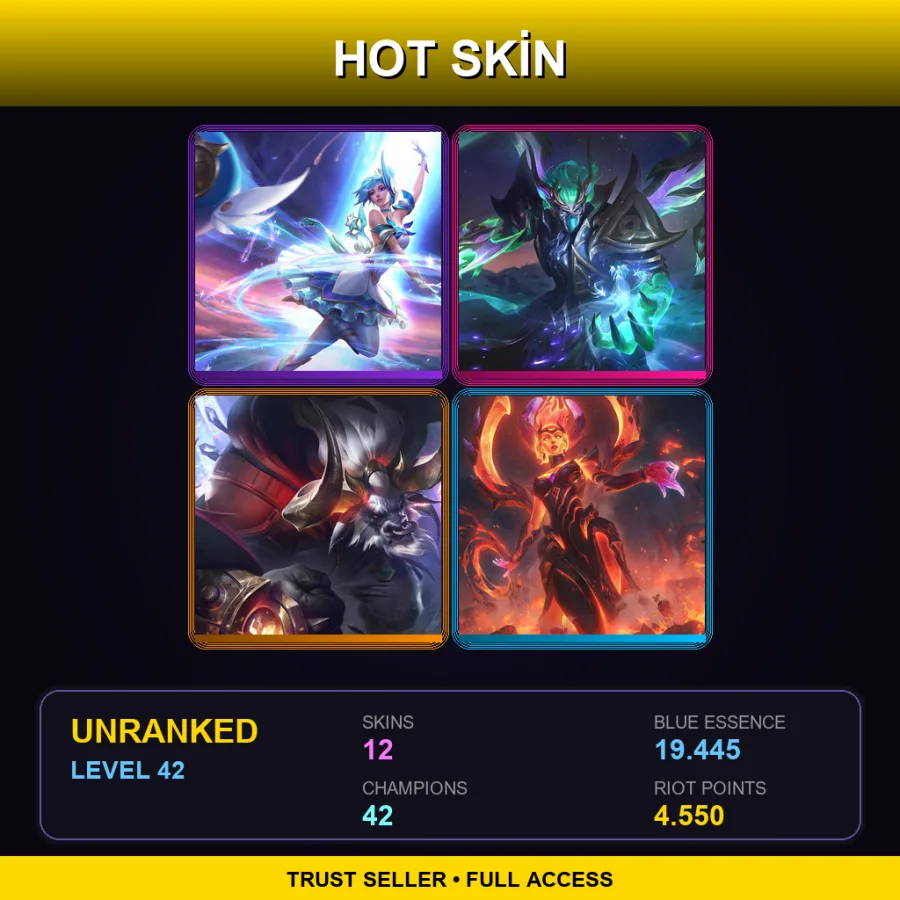 TR | Lv42 | Unranked | 12 Skin | 42 Champ — LoL account