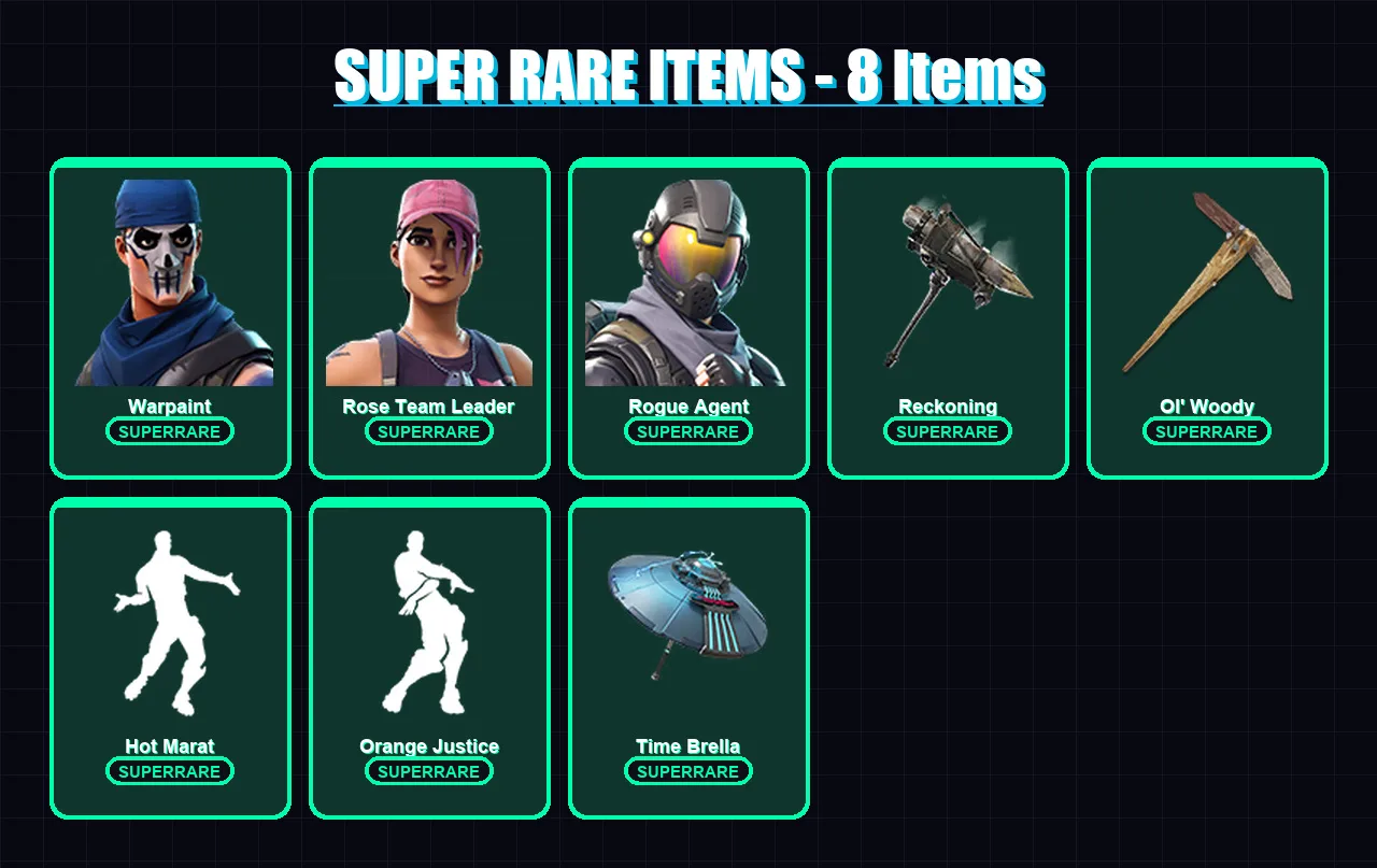 [PS4/PS5/XBOX/PC] | Warpaint | Rose Team Leader | Rogue Agent | A.I.M. | The Ice King | 157 skin | 137 pickaxe | 127 emote | 144 glider | Lv1813