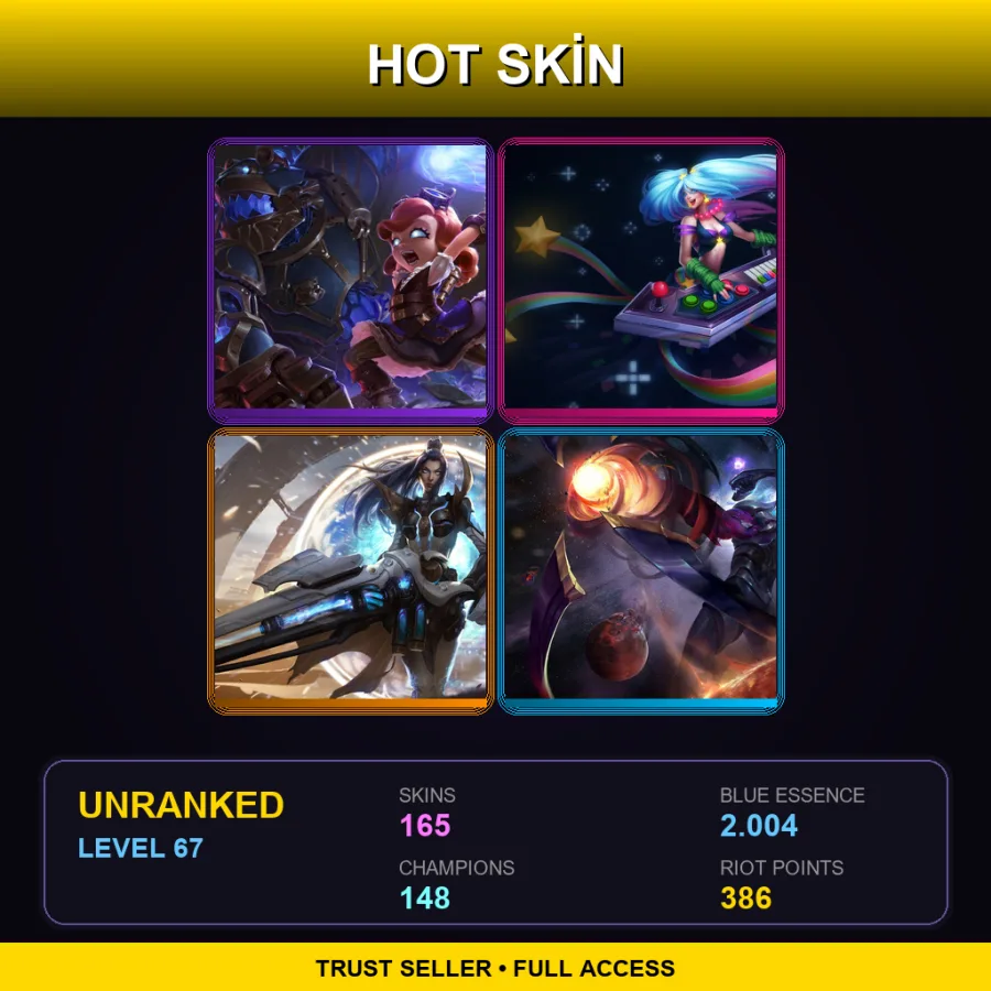 EUW | Lv67 | Unranked | 165 Skin | 148 Champ