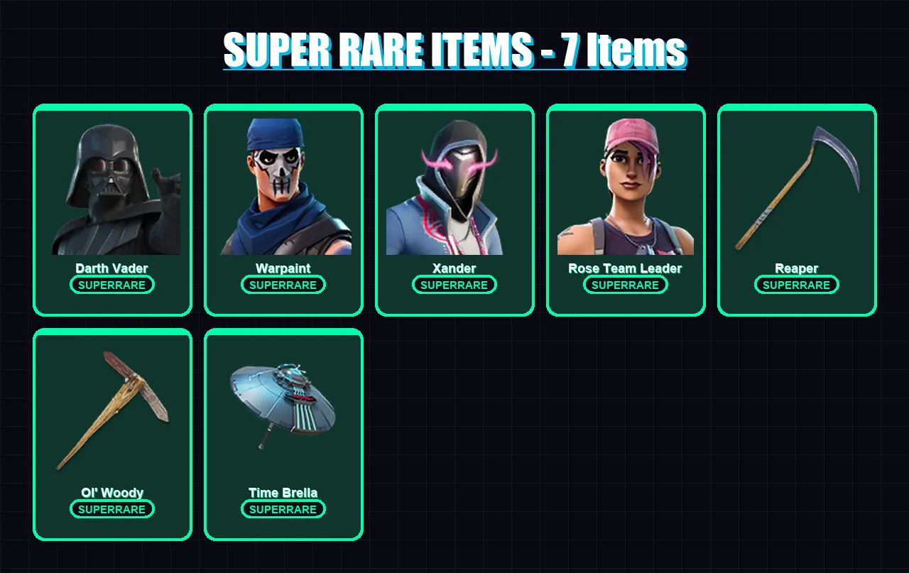 [PC/XBOX/PSN] | Darth Vader | Warpaint | Xander | Rose Team Leader | The Cube Queen | 141 skin | 146 pickaxe | 122 emote | 125 glider | Lv2304 — Fortnite account