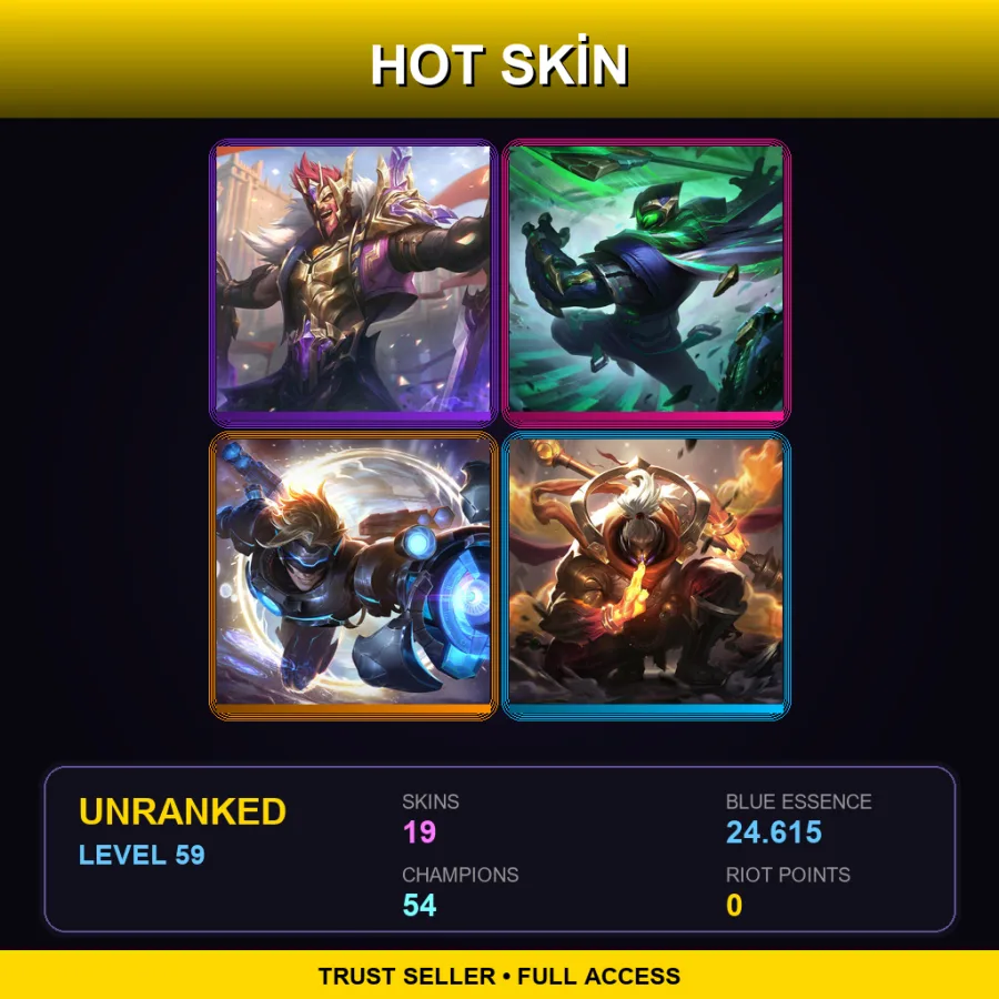 EUNE | Lv59 | Unranked | 19 Skin | 54 Champ