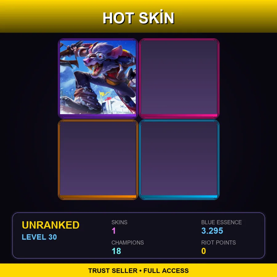 LAN | Lv30 | Unranked | 1 Skin | 18 Champ