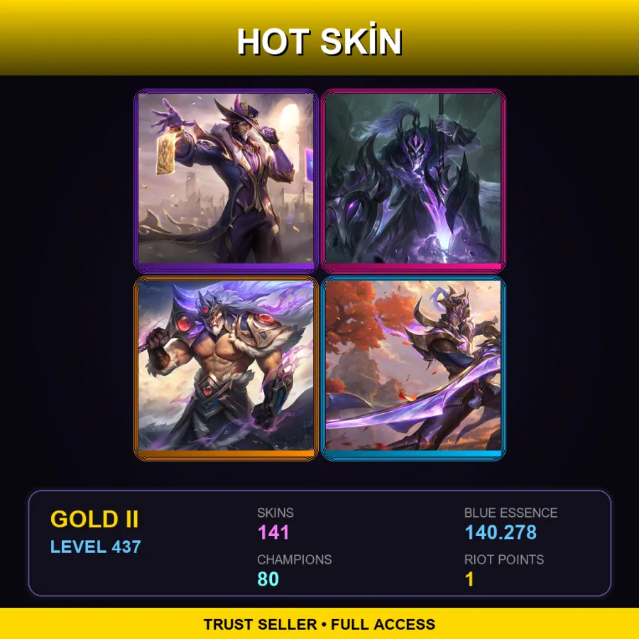 BR | Lv437 | Gold II | 141 Skin | 80 Champ