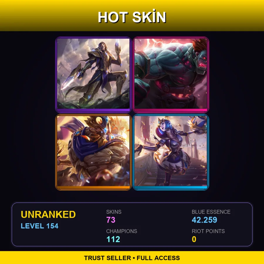 SG | Lv154 | Unranked | 73 Skin | 112 Champ — LoL account