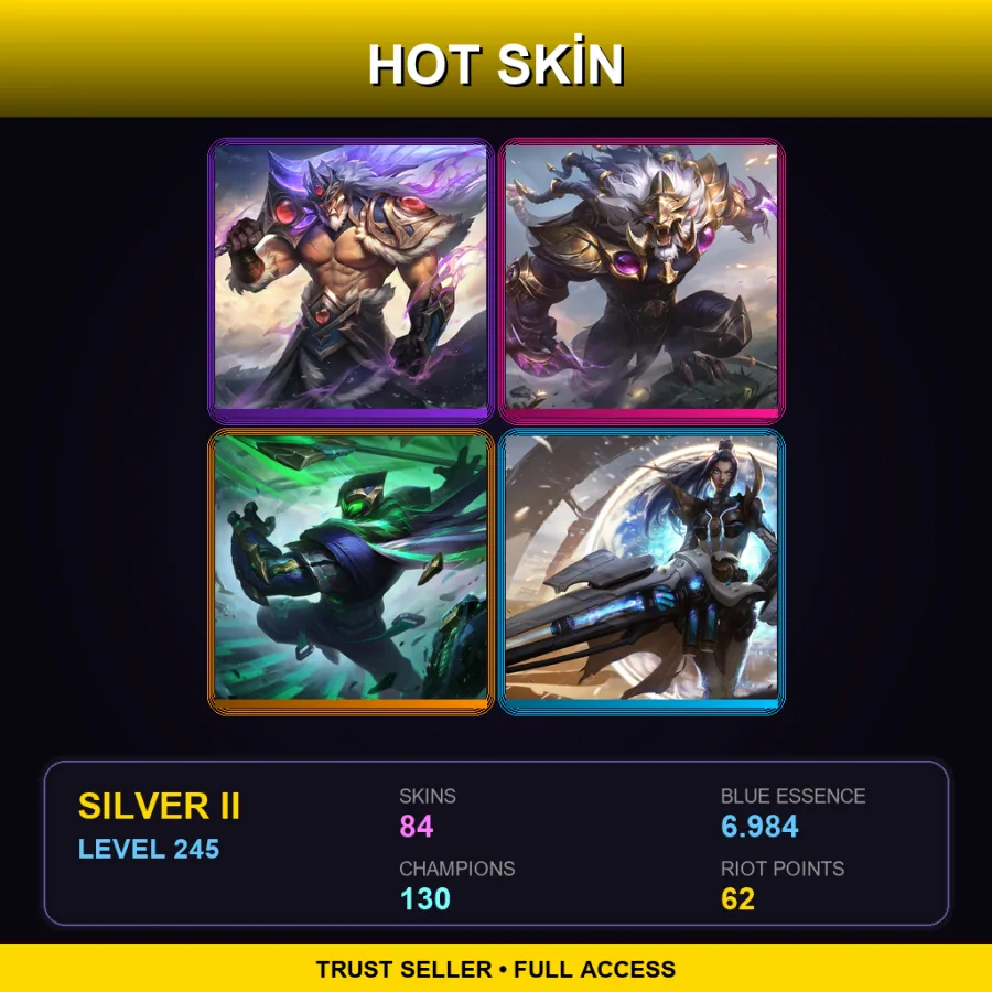 LAS | Lv245 | Silver II | 84 Skin | 130 Champ