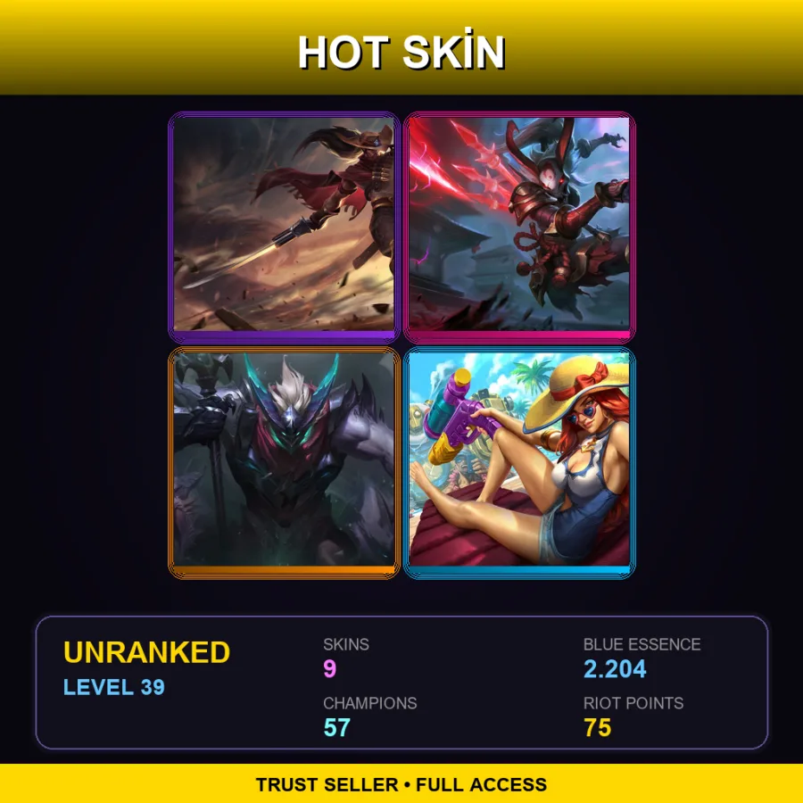JP | Lv39 | Unranked | 9 Skin | 57 Champ
